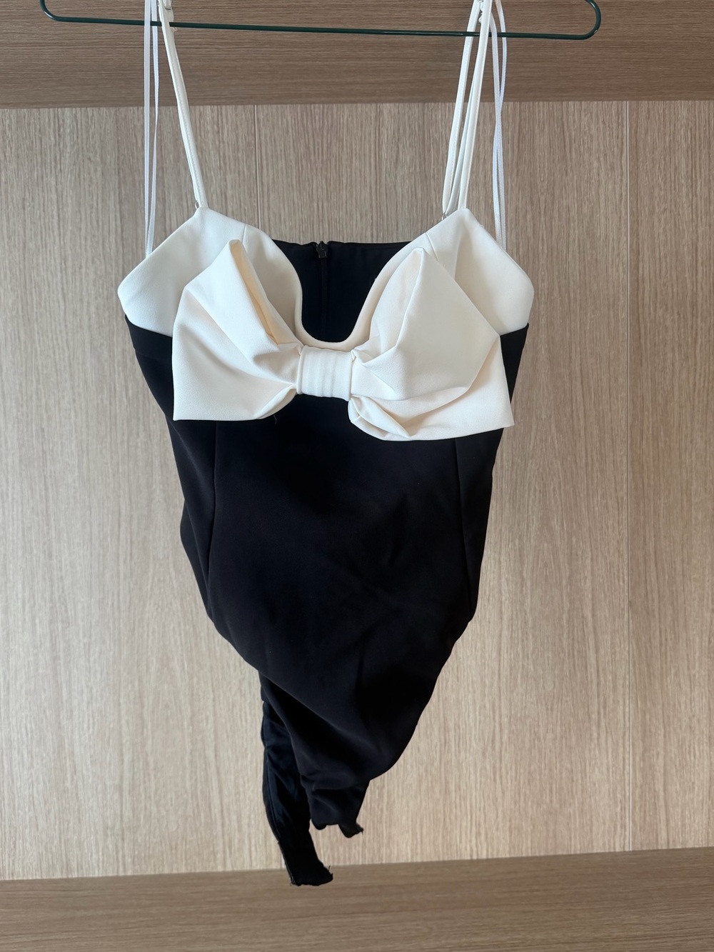 Zara Black Bodysuit with Ivory Bow